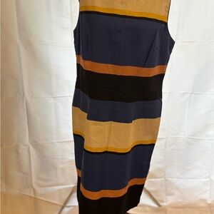 Liz Claiborne Blue and Tan Striped Dress